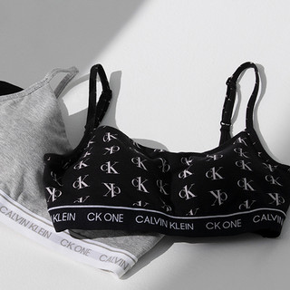 Calvin Klein 卡尔文·克莱 女士无钢圈文胸 QF5727AD 黑色花纹 S