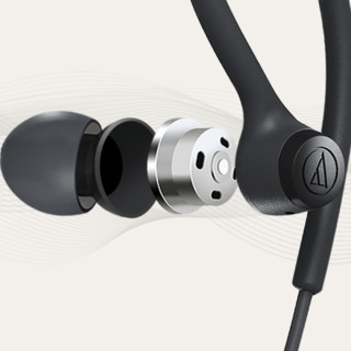 铁三角 ATH-SPORT10 入耳式挂耳式有线耳机 黑色 3.5mm