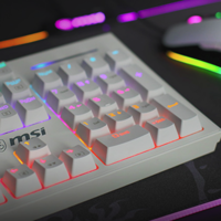 MSI 微星 GK50Z 104键 有线机械键盘 白色 高特红轴 RGB