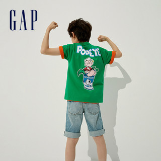 Gap男女童纯棉短袖T恤752110夏2021新款童装 粉色 120cm(120cm(S))