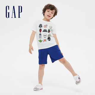 Gap男童短袖T恤499494夏季新款洋气童装纯棉上衣 黑色 110cm(110cm(XS))