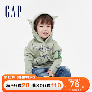 Gap男幼童抓绒运动卫衣649622春季新款童装 浅绿色 90cm(90cm(2岁))