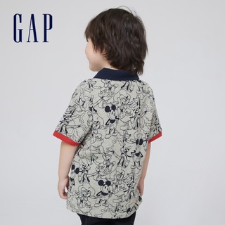 Gap男幼童纯棉短袖POLO衫669935 2021夏季新款童装 浅麻灰 90cm(90cm(2岁))