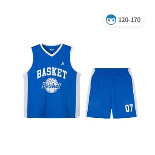 2021新品男中大童篮球比赛套装 舒适透气运动套装 150 彩兰