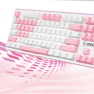 MSI 微星 VIGOR GK50Z PIXEL 104键 有线机械键盘 粉色 高特青轴 单光