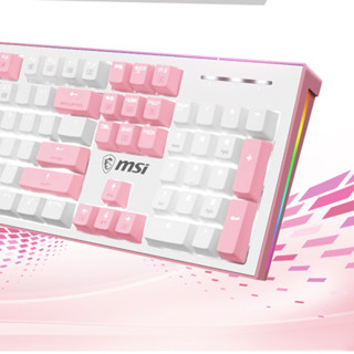 MSI 微星 VIGOR GK50Z PIXEL 104键 有线机械键盘 粉色 高特青轴 单光