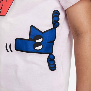 Nike 耐克官方幼童T恤针织柔软舒适夏季新款印花DN4516 663泡沫粉  110cm(S)