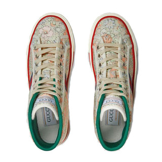 GUCCI 古驰 Tennis 1977系列 女士高帮帆布鞋 627838 2I420 3961 花色 37