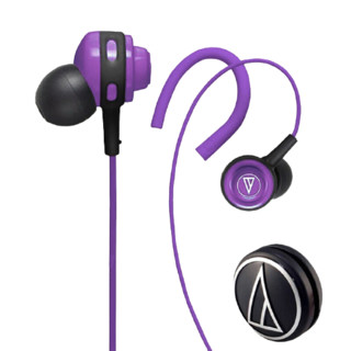 audio-technica 铁三角 ATH-COR150 入耳式挂耳式有线耳机 紫色 3.5mm