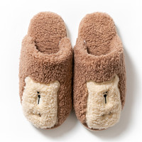 新款冬季情侣加厚麦穗绒毛绒居家可爱舒适女棉拖鞋男保暖拖鞋女