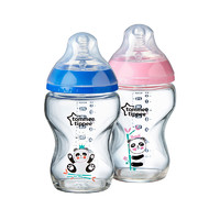 Tommee Tippee 汤美星 Closer to Natrue 250毫升玻璃奶瓶  蓝色/粉色