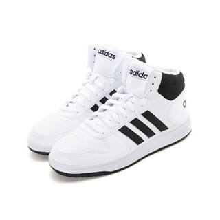 adidas NEO Hoops 2. 0 Mid 男子休闲运动鞋 BB7208 白黑 44.5