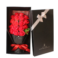 自生草 创意礼物18朵仿真玫瑰花束礼盒 适合送女友/爱人