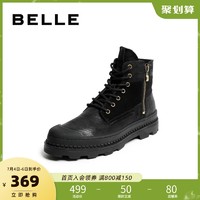 BeLLE 百丽 双11预售-百丽马丁靴冬商场同款男工装加绒皮短靴6SG01DD9