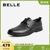 BeLLE 百丽 2021春新商场同款牛皮革男黑色商务正装皮鞋7CR01AM1