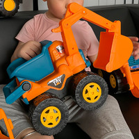 萌宝宝 大号工程车挖掘机吊机推土机儿童玩具男孩模型惯性生日礼物