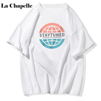 La Chapelle 拉夏贝尔 纯棉男士短袖t恤2021夏季新款男生上衣服装潮流帅气体恤