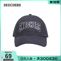 SKECHERS 斯凯奇 Skechers斯凯奇2021夏款新品男女同款字母刺绣棒球帽运动休闲帽