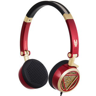 EDIFIER 漫步者 H691 钢铁侠定制款 压耳式头戴式动圈有线耳机 红金色 3.5mm