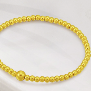 chow tai fook 周大福 传承系列 f220149 圆珠足金手链 15cm 6g