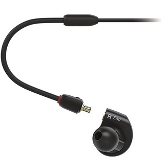 audio-technica 铁三角 ATH-E40 入耳式挂耳式有线耳机 黑色 3.5mm