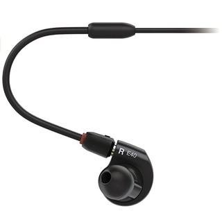 audio-technica 铁三角 ATH-E40 入耳式挂耳式有线耳机 黑色 3.5mm