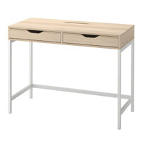 IKEA 宜家 ALEX 阿来斯 书桌 着白色漆, 仿橡木 100x48 厘米