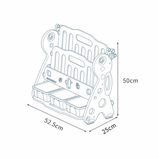 儿童书架 绘本架 简易落地书架书柜 宝宝铁艺小书架书报杂志展示架 玩具储物柜置物架多层 玩具收纳架 小飞龙书架+豪华版（绿松石绿）