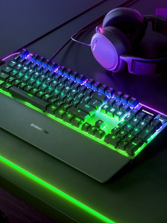 Steelseries 赛睿 APEX 7 104键 有线机械键盘 黑色 赛睿QX2红轴 RGB