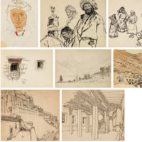 中国嘉德 绘画雕塑 陈丹青  西藏组画素描稿（一组8件）（不同尺寸)