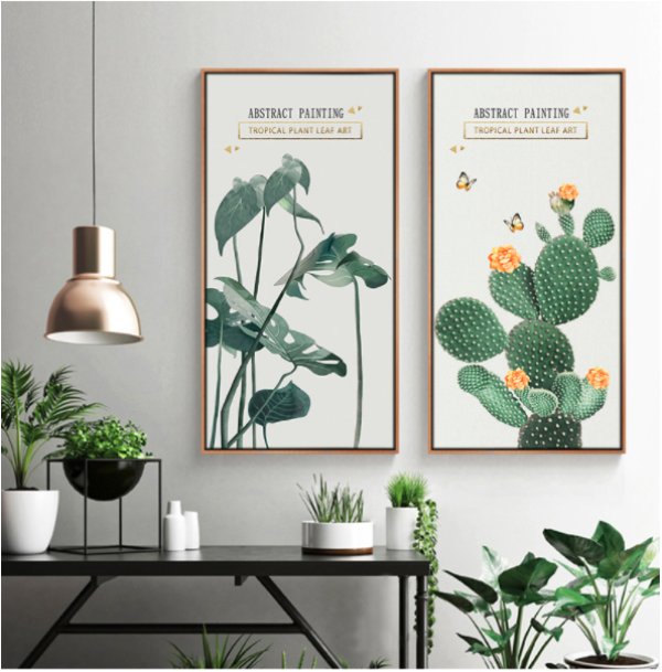 忆画北欧现代玄关装饰画清新绿植g款4080cm北欧现代玄关装饰画