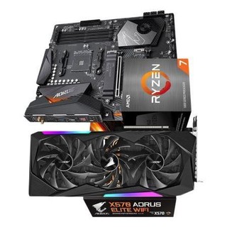 GIGABYTE 技嘉 RX 6800 超级雕 显卡 16GB 黑色+锐龙R7-5800X 处理器+X570 主板