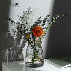 透明花瓶 Rom Sun 罗尚北欧家用玻璃花瓶透明水养富贵竹百合花瓶摆件客厅插花干花大号多少钱 什么值得买