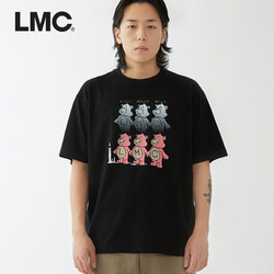LMC 原创限定三只小熊短袖T恤2021新款韩版纯棉宽松男女情侣款上衣