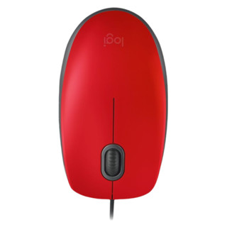 Logitech 罗技 M111 有线鼠标 1000DPI 红色 +短款鼠标垫