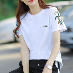 GCMUSCLE t恤女士短袖2021年新款夏季短袖韩版上衣百搭圆领T恤