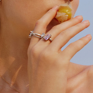 HEFANG Jewelry 何方珠宝 Fruity水果自由系列 HFJ079186 女士蜜桃冰925银戒指