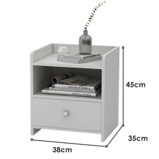 木以成居 LY-4055 简约床头柜 白色