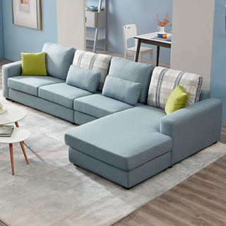 QuanU 全友 家居 沙发北欧时尚布艺沙发可拆洗面料 小户型客厅家具102165A 反向沙发(1+3+转)