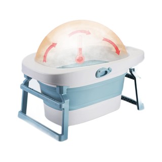 奔麦 THSD12 儿童浴盆套装 静谧蓝+泳圈+浴垫+折叠脸盆+水温计