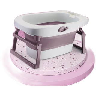 奔麦 THSD12 儿童浴盆套装 丁香紫+泳圈+浴垫+折叠脸盆+水温计