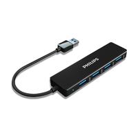 PHILIPS 飞利浦 1529H 金属款 USB3.0HUB 一分四 0.2m 黑色