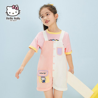 Hello Kitty 凯蒂猫 女童T恤背带裤2件套