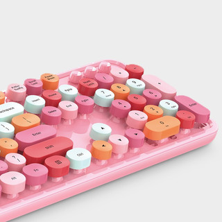MOFii 摩天手 sweet 无线键鼠套装 粉色混彩