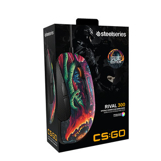 steelseries 赛睿 Rival 300 CS:GO 幻彩版 有线鼠标 6500DPI RGB 暴怒野兽