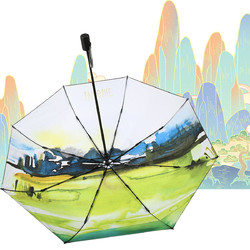 Paradise 天堂伞 全遮光黑胶三折睛雨伞