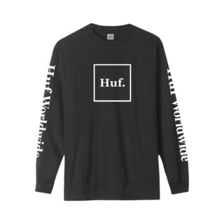 HUF ESSENTIALS DOMESTIC 男女款圆领长袖T恤 TS00146 黑色 L