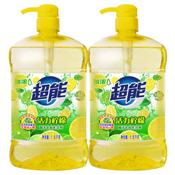 超能 洗洁精 活力柠檬 1.5kg*3瓶+1片洗碗布