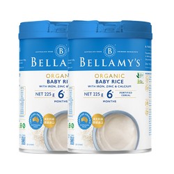 BELLAMY'S 贝拉米 有机原味大米粉225g*2罐高铁米糊