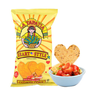 LA TAPATIA 墨西哥少女 休闲零食 薯片膨化粗粮小吃 原味+心形玉米片混合装 140g（70g*2包）